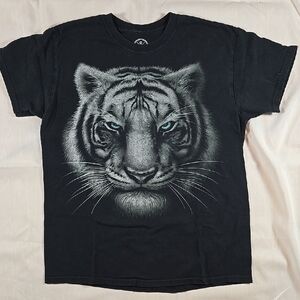 Black T-Shirt with Tiger Graphic